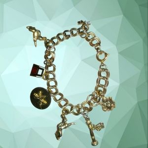 Patriotic Gold Charmed Bracelet